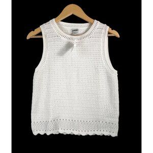 J.Crew Crochet sweater-tank cottage core white sz S